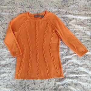 Liz Claiborne SZ Small Cotton Sweater in Orange color